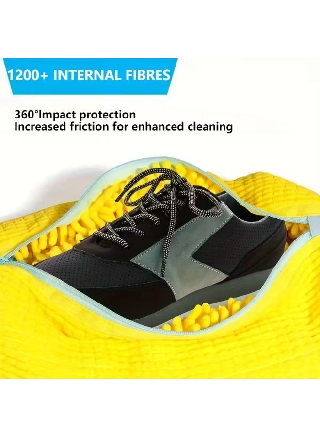 Shoe Washing Bag for Washing Machine, 1 Pack Portable Shoe Care Bag Shoe Bag Washing Machine, Deep Cleaning Shoe Bag, Reusable Shoe Washing Bag for All Shoe Types and Sizes, Yellow - Image 1